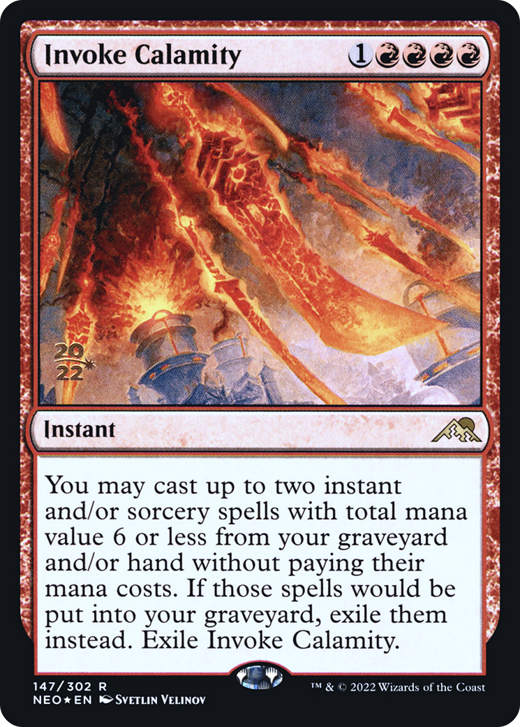 {R} Invoke Calamity [Kamigawa: Neon Dynasty Prerelease Promos][PR NEO 147]