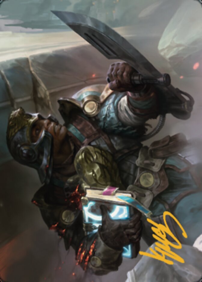 {A} Retrieval Agent Art Card (Gold-Stamped Signature) [The Brothers' War Art Series][GS ABRO 011]