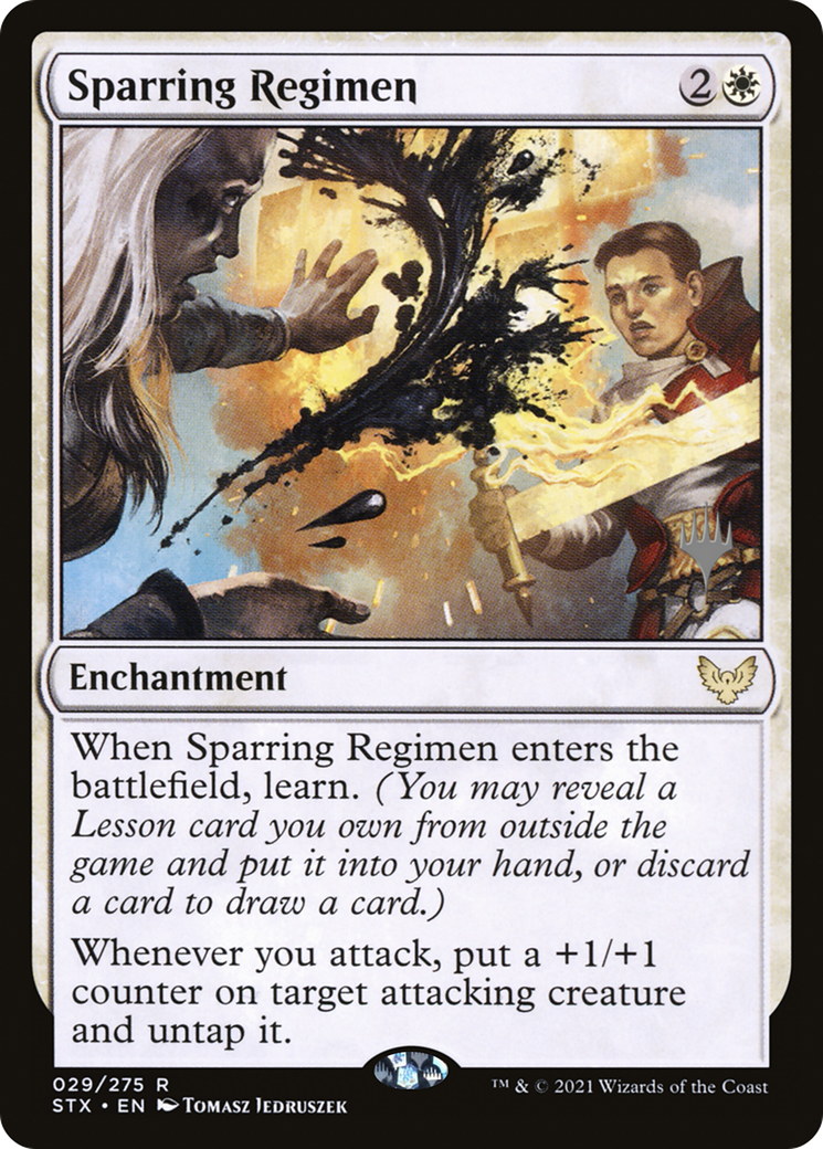 {R} Sparring Regimen (Promo Pack) [Strixhaven: School of Mages Promos][PP STX 029]
