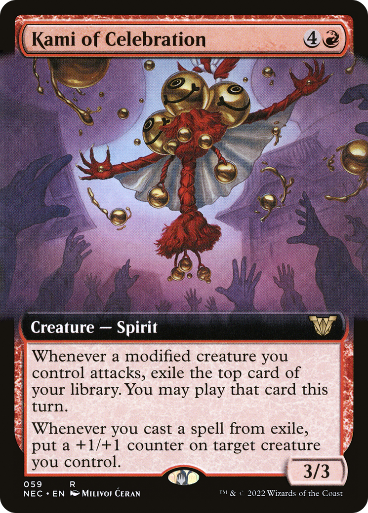 {R} Kami of Celebration (Extended Art) [Kamigawa: Neon Dynasty Commander][NEC 059]