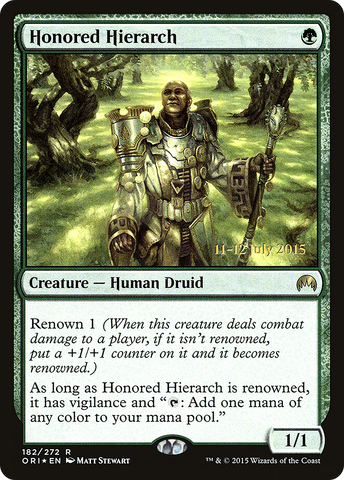 {R} Honored Hierarch [Magic Origins Prerelease Promos][PR ORI 182]