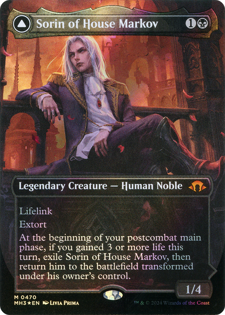 {R} Sorin of House Markov // Sorin, Ravenous Neonate (Borderless) (Textured Foil) [Modern Horizons 3][MH3 470]