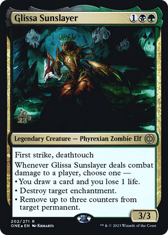 {R} Glissa Sunslayer [Phyrexia: All Will Be One Prerelease Promos][PR ONE 202]