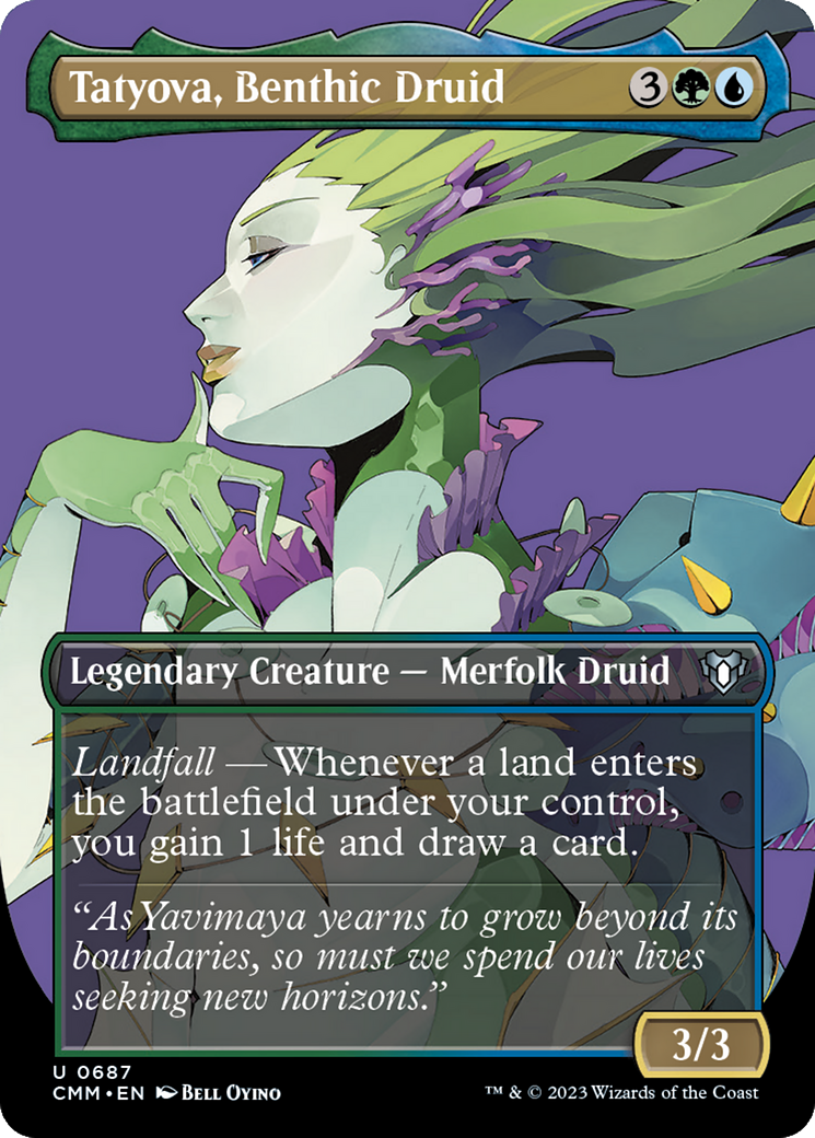 {C} Tatyova, Benthic Druid (Borderless Profile) [Commander Masters][CMM 687]