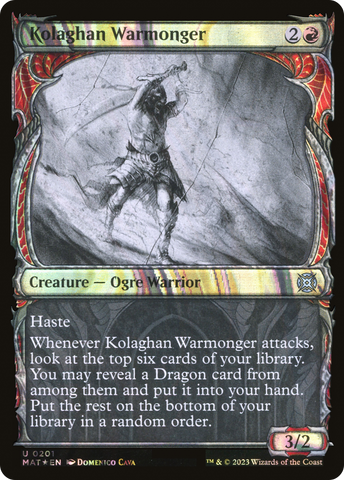 {C} Kolaghan Warmonger (Showcase Halo Foil) [March of the Machine: The Aftermath][MAT 201]