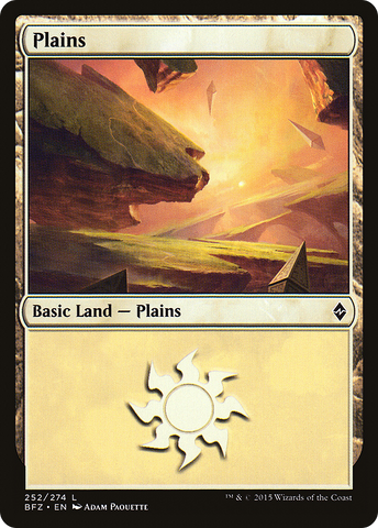 {B}[BFZ 252] Plains (252a) [Battle for Zendikar]