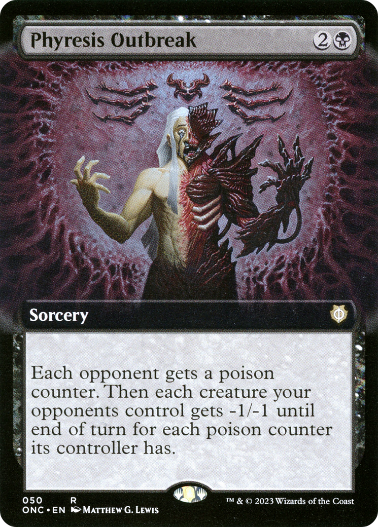{R} Phyresis Outbreak (Extended Art) [Phyrexia: All Will Be One Commander][ONC 050]