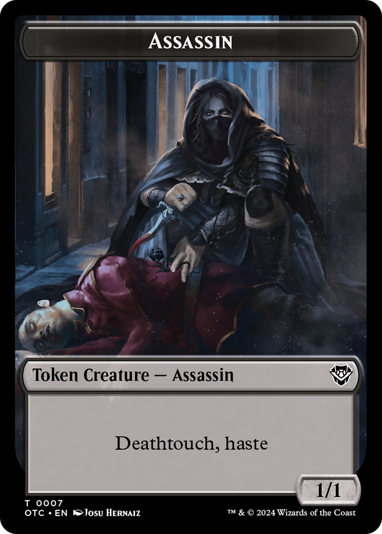 {T} Assassin // Food Double-Sided Token [Outlaws of Thunder Junction Commander Tokens][TOTC 7//25]