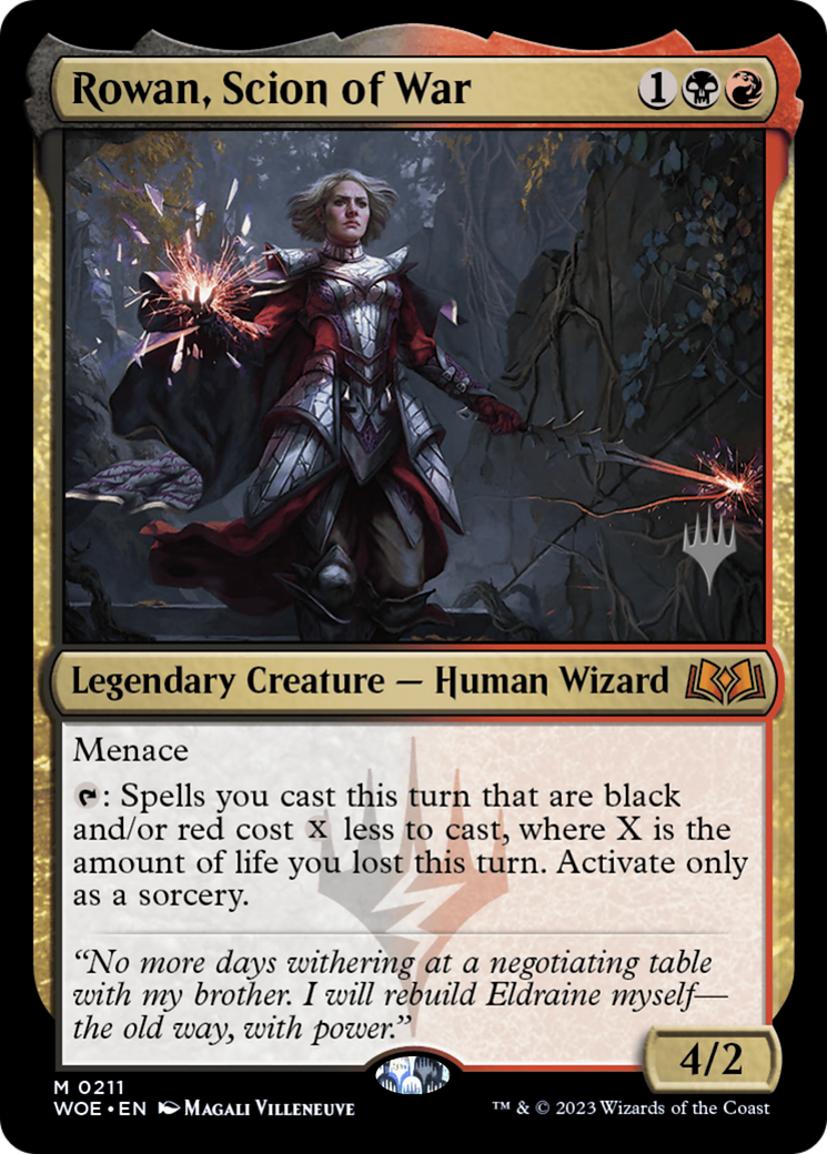 {@R} Rowan, Scion of War (Promo Pack) [Wilds of Eldraine Promos][PP WOE 211]