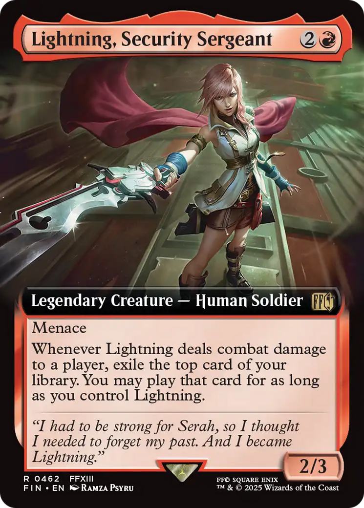 {@R} Lightning, Security Sergeant (Extended Art) [FINAL FANTASY][FIN 462]