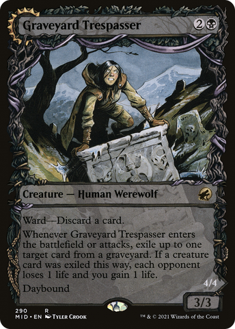 {R} Graveyard Trespasser // Graveyard Glutton (Showcase Equinox) [Innistrad: Midnight Hunt][MID 290]