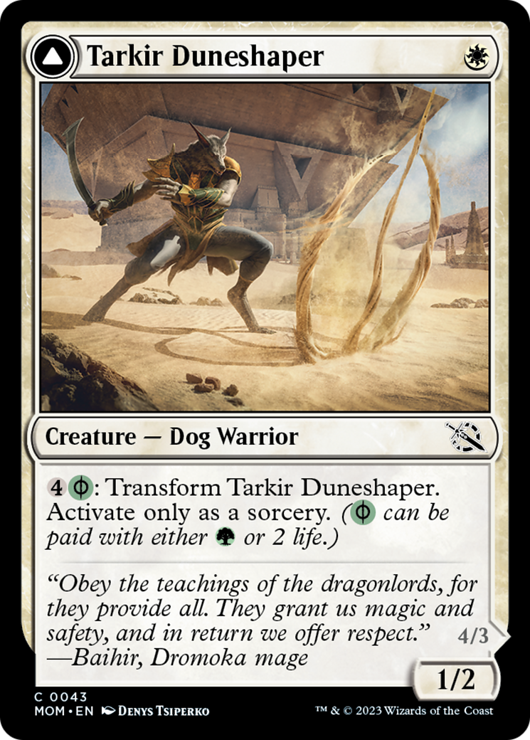 {@C} Tarkir Duneshaper // Burnished Dunestomper [March of the Machine][MOM 043]