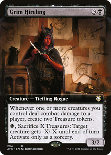 {R} Grim Hireling (Extended Art) [Dungeons & Dragons: Adventures in the Forgotten Realms Commander][AFC 294]