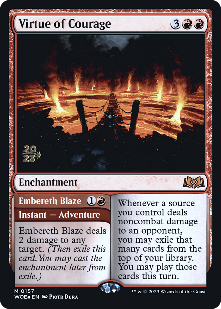 {@R} Virtue of Courage // Embereth Blaze [Wilds of Eldraine Prerelease Promos][PR WOE 157]