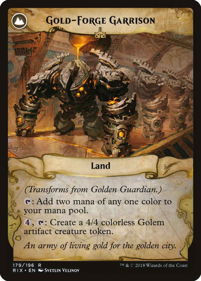 {R} Golden Guardian // Gold-Forge Garrison [Rivals of Ixalan][RIX 179] - Misty Mountain Games