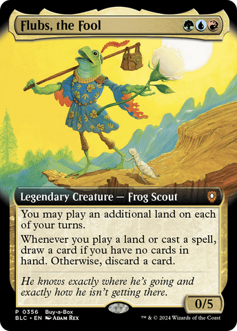 {@R} Flubs, the Fool (Buy-A-Box) (Extended Art) [Bloomburrow Promos][PR BLB 356]