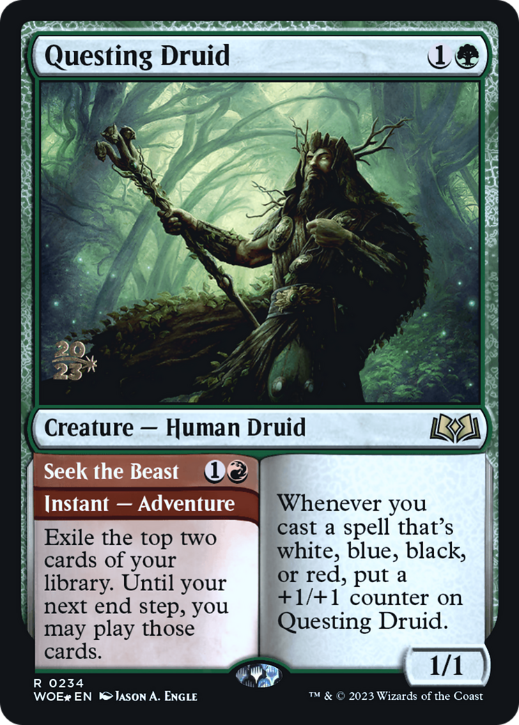 {@R} Questing Druid // Seek the Beast [Wilds of Eldraine Prerelease Promos][PR WOE 234]