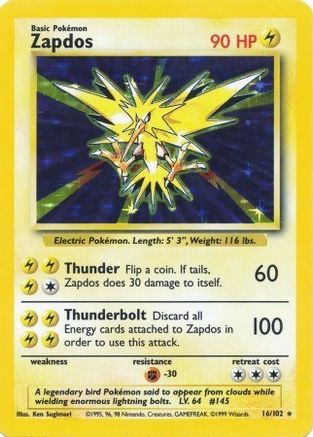 [PKM] Zapdos (16/102) [Base Set Unlimited]