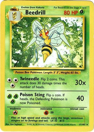 [PKM-R] Beedrill (17/102) [Base Set Unlimited]