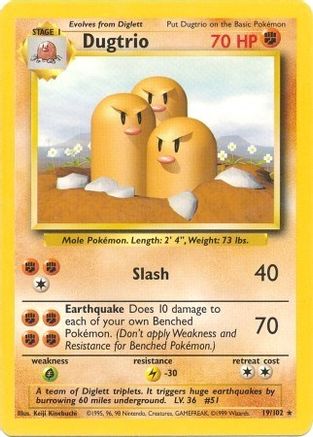 [PKM-R] Dugtrio (19/102) [Base Set Unlimited]