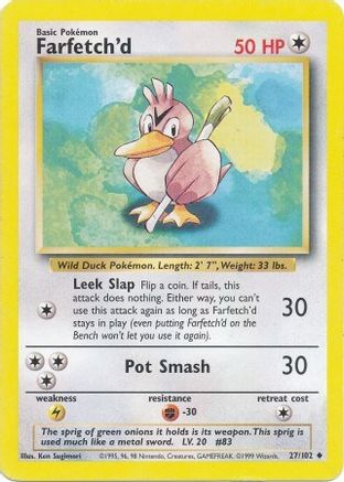 [PKM-C] Farfetch'd (27/102) [Base Set Unlimited]