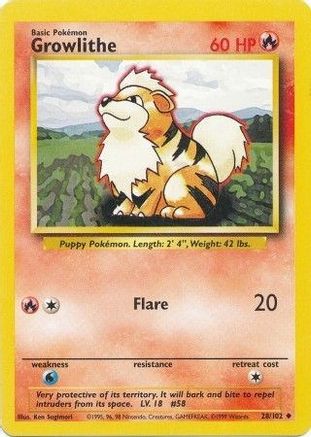 [PKM] Growlithe (28/102) [Base Set Unlimited]