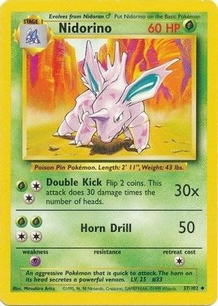 [PKM] Nidorino (37/102) [Base Set Unlimited]