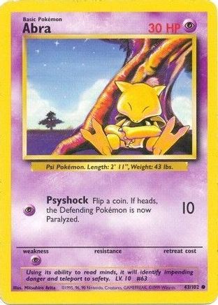 [PKM] Abra (43/102) [Base Set Unlimited]