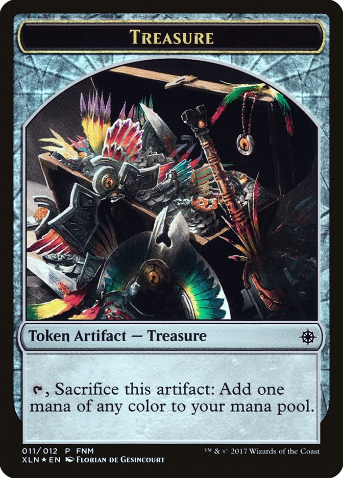 {T} Dinosaur // Treasure Double-sided Token [Friday Night Magic 2017][TF17 011]