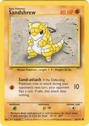 [PKM-C] Sandshrew (62/102) [Base Set Unlimited]