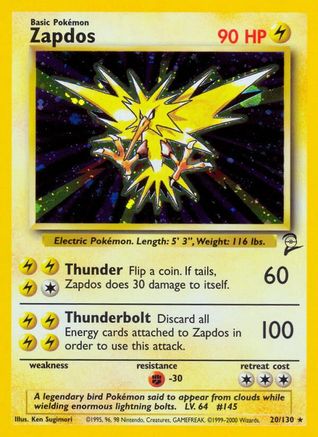 [PKM] Zapdos (20/130) [Base Set 2]