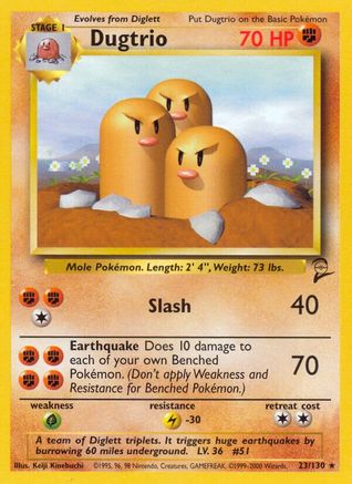 [PKM] Dugtrio (23/130) [Base Set 2]