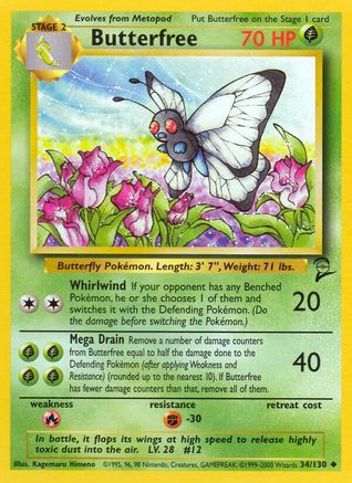 [PKM] Butterfree (34/130) [Base Set 2]