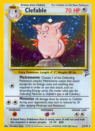 [PKM-R] Clefable (5/130) [Base Set 2]