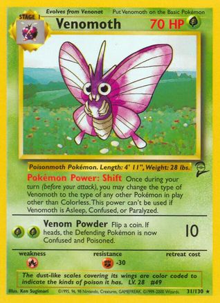 [PKM-R] Venomoth (31/130) [Base Set 2]