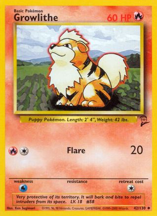 [PKM] Growlithe (42/130) [Base Set 2]