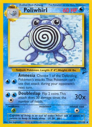 [PKM] Poliwhirl (57/130) [Base Set 2]