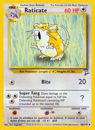 [PKM] Raticate (58/130) [Base Set 2]