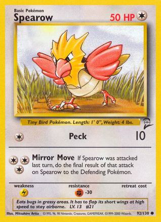 [PKM] Spearow (92/130) [Base Set 2]