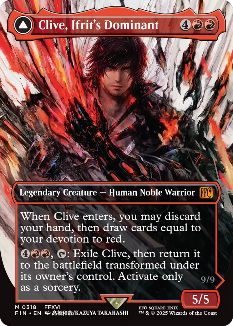 {@R} Clive, Ifrit's Dominant // Ifrit, Warden of Inferno (Borderless) (0318) [FINAL FANTASY][FIN 318]
