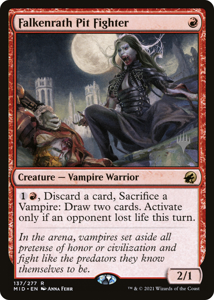{R} Falkenrath Pit Fighter (Promo Pack) [Innistrad: Midnight Hunt Promo Pack][PP MID 137]