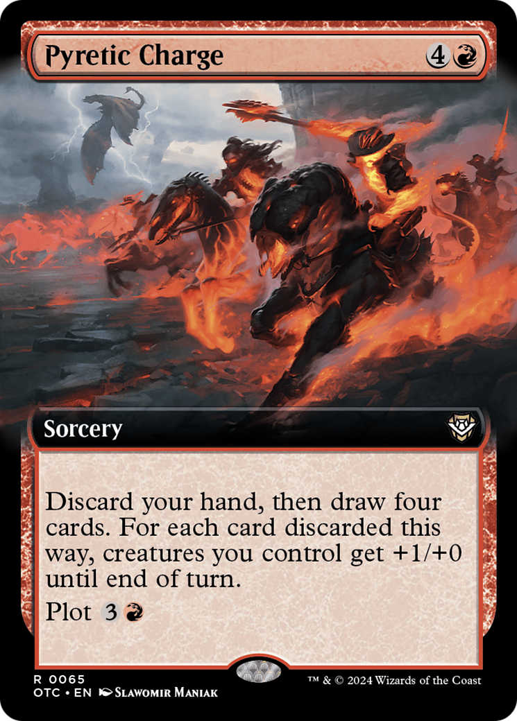 {R} Pyretic Charge (Extended Art) [Outlaws of Thunder Junction Commander][OTC 065]
