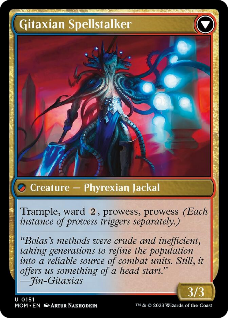 {@C} Khenra Spellspear // Gitaxian Spellstalker [March of the Machine][MOM 151]
