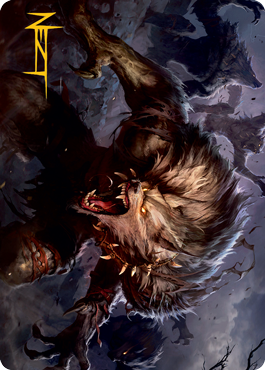 {A} Village Reavers Art Card (Gold-Stamped Signature) [Innistrad: Midnight Hunt Art Series][GS AMID 045]