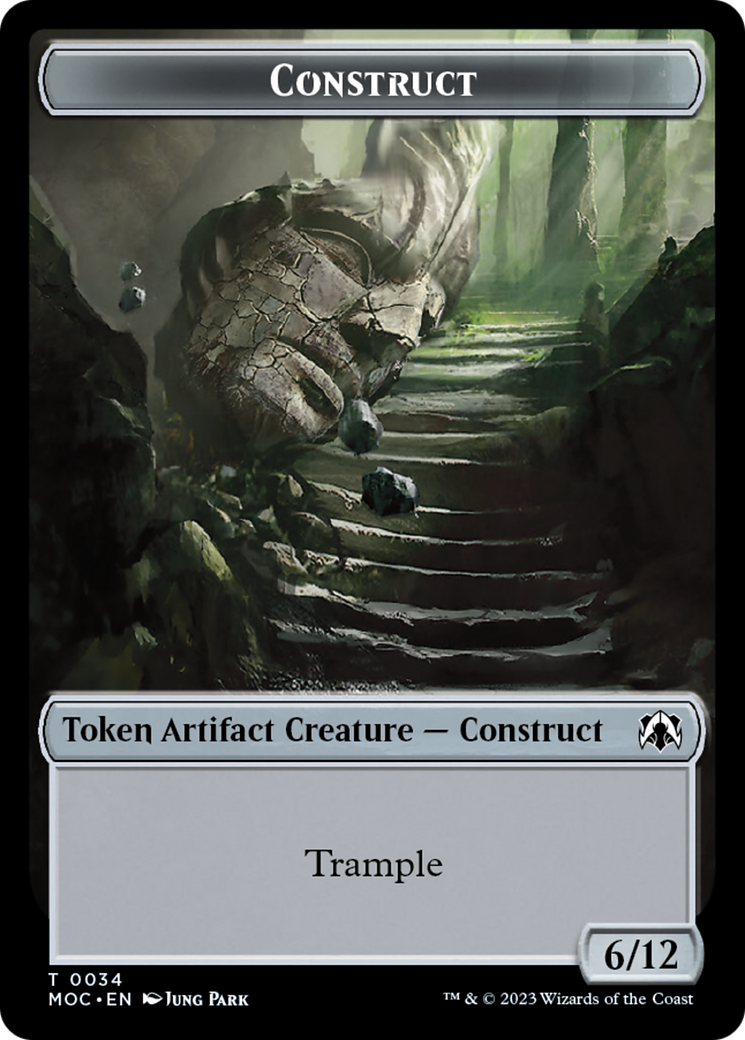 {T} Phyrexian Golem // Construct Double-Sided Token [March of the Machine Commander Tokens][TMOC 39//34]