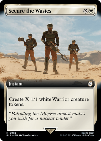 {R} Secure the Wastes (Extended Art) (Surge Foil) [Fallout][PIP 985]