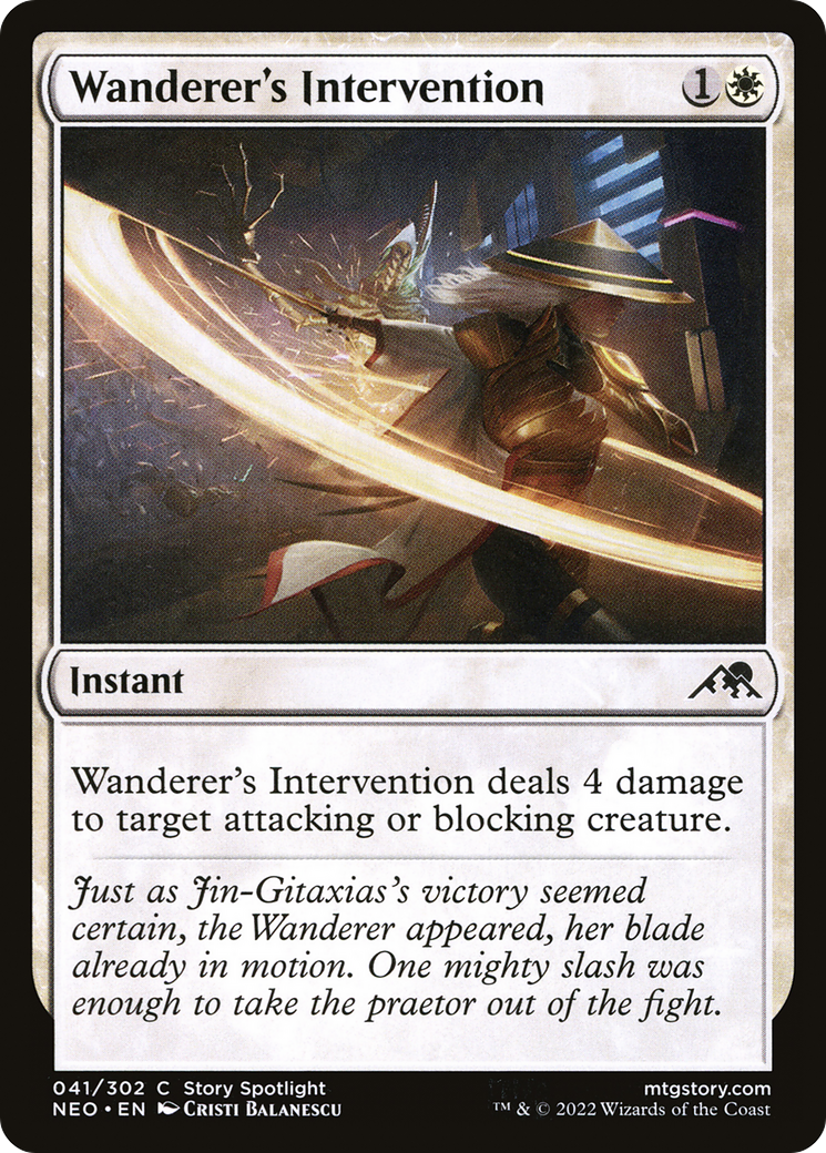 {C} Wanderer's Intervention [Kamigawa: Neon Dynasty][NEO 041]