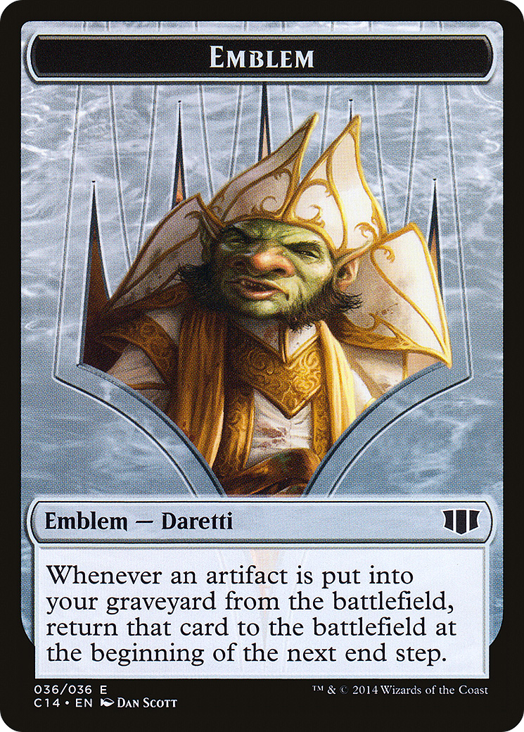 {T} Daretti, Scrap Savant Emblem // Tuktuk the Returned Double-sided Token [Commander 2014 Tokens][TC14 036]