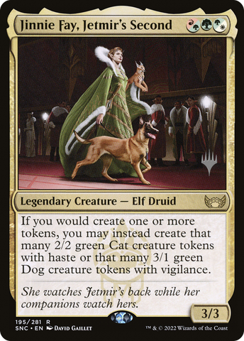 {R} Jinnie Fay, Jetmir's Second (Promo Pack) [Streets of New Capenna Promos][PP SNC 195]