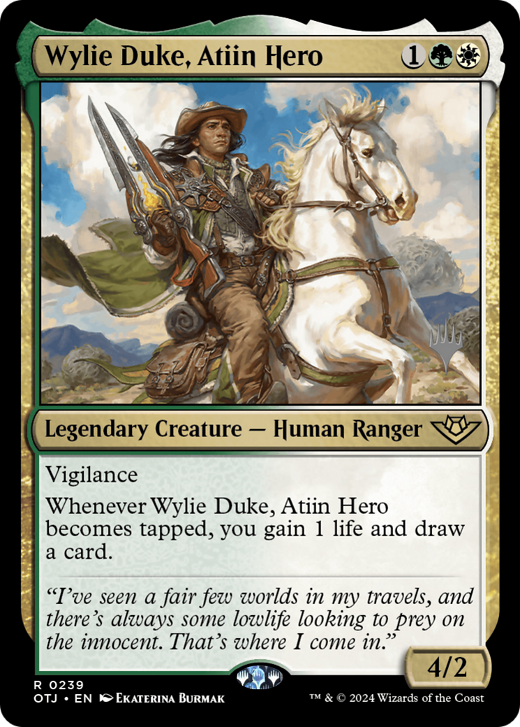 {@R} Wylie Duke, Atiin Hero (Promo Pack) [Outlaws of Thunder Junction Promos][PP OTJ 239]